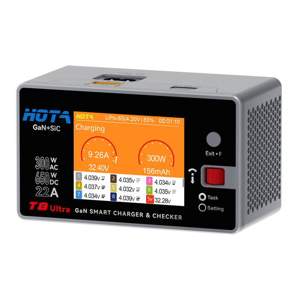 HOTA T8 ULTRA 650W 1-8S AC DC GaN Smart Charger