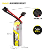 GAONENG GNB 380mAh 2S 90C LiHV 7.6V LiPo Battery XT30 [DG]